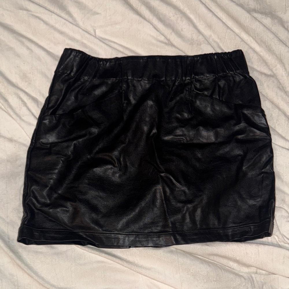 Black Faux Leather Mini Skirt Wild Fable Size M